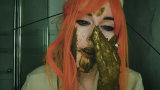 Dirty scat performer plays with her shit in the bathroom, ScatKings.com Scat Porn 2 ScatKings.com Scat Porn