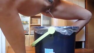 German lady defecates in a trash can.., ScatKings.com Scat Porn 18 ScatKings.com Scat Porn