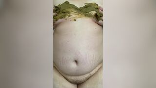 SSBBW smears her green shit on her big belly and tits, ScatKings.com Scat Porn 8 ScatKings.com Scat Porn